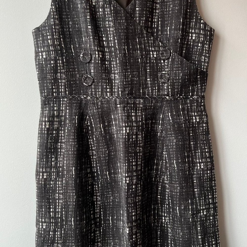 J. Crew  grey & white dress